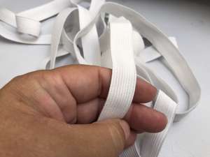5 meter hvid elastik, 15 mm bred
